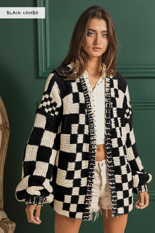 mimi checkered chunky sweater