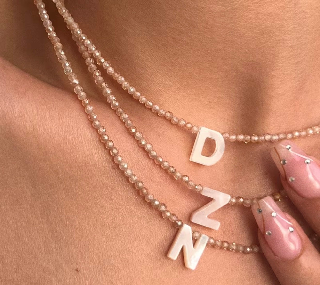 ami beaded letter necklace
