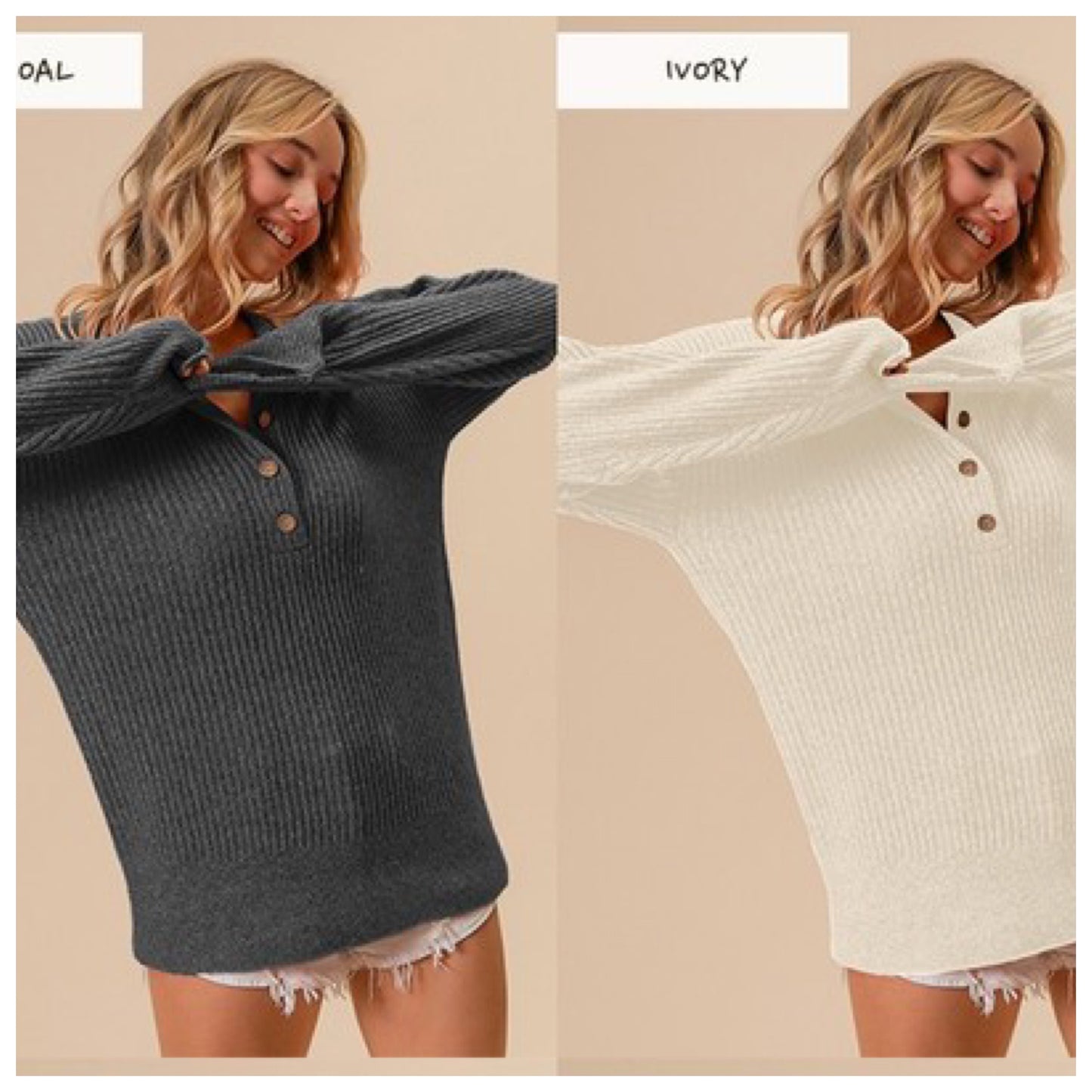 BiBi button sweater knit top