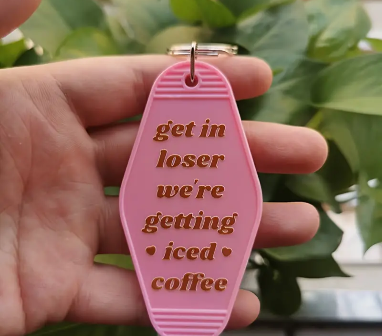 motel coffee keychain
