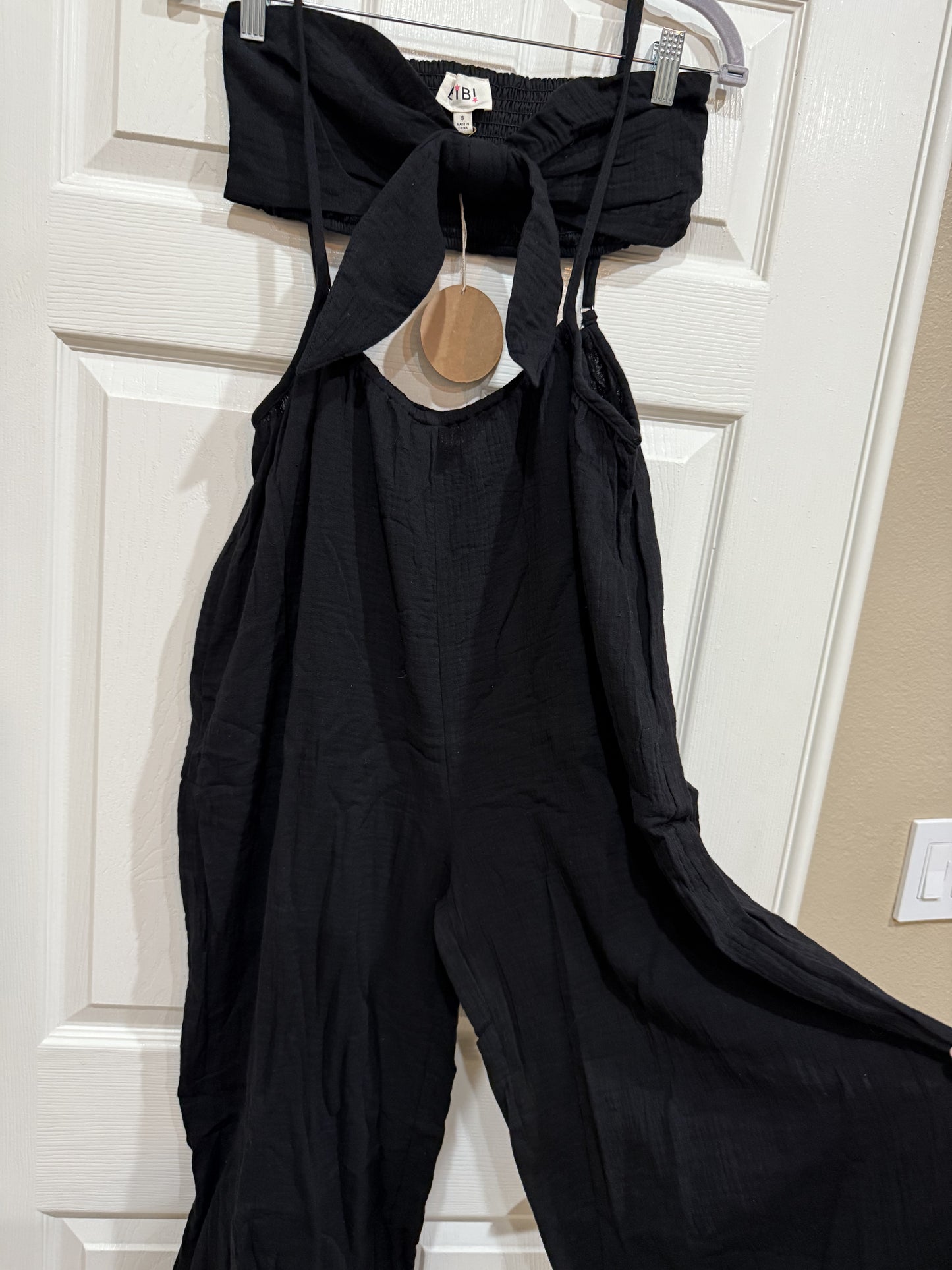 bibi wrinkle gauze jumpsuit