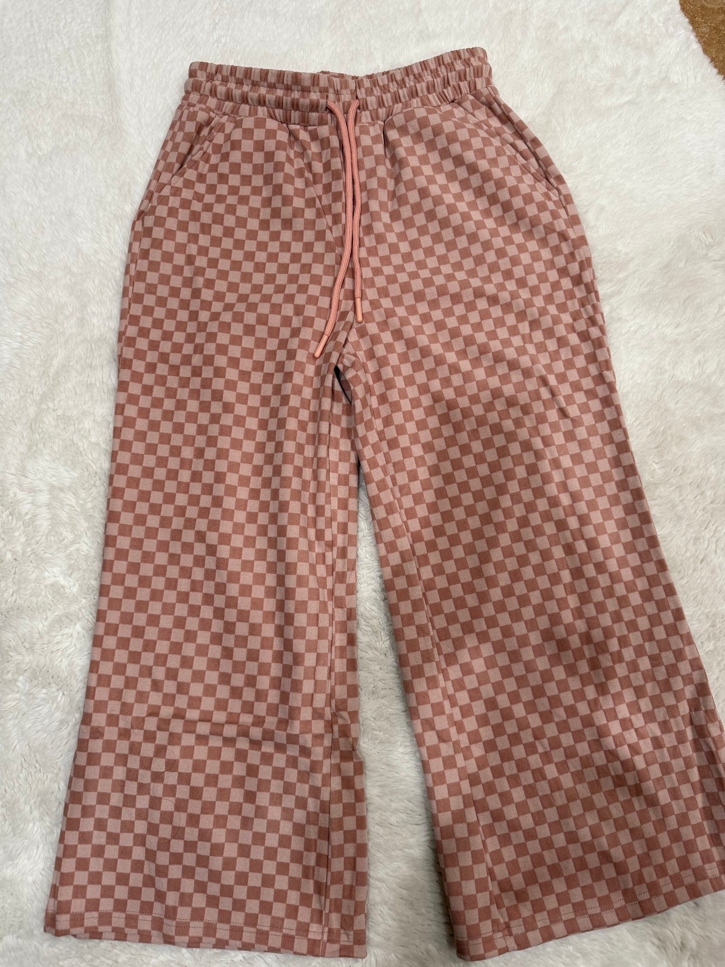 veveret sally checkered crop pant