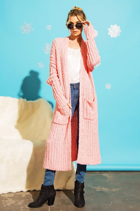 sweet LA long popcorn duster cardigan