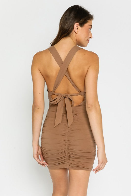 Olivaceous sara cut out knit dress