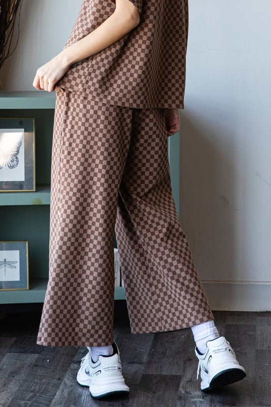 veveret sally checkered crop pant
