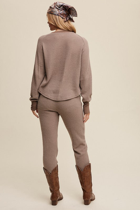listacle waffle knit set