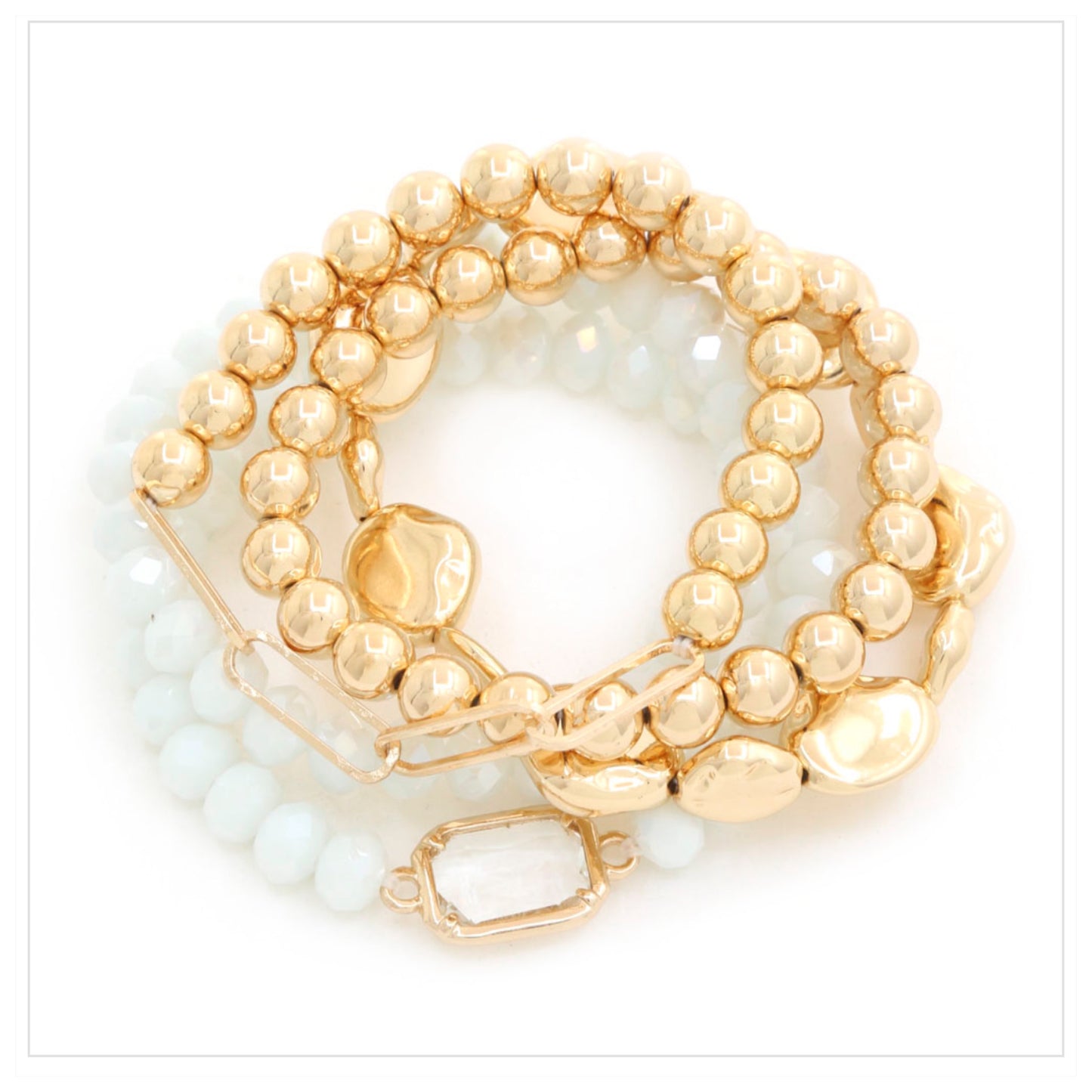 beaded stone bracelet set