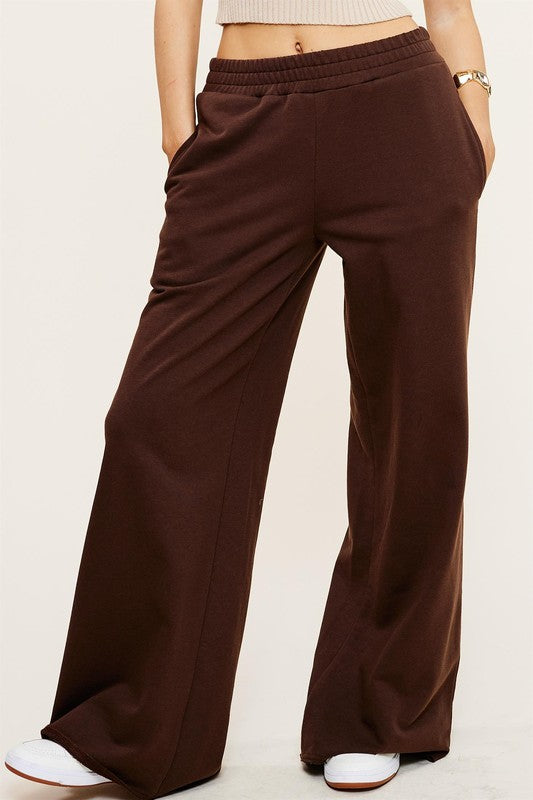 able mimosa cotton wide leg sweatpants