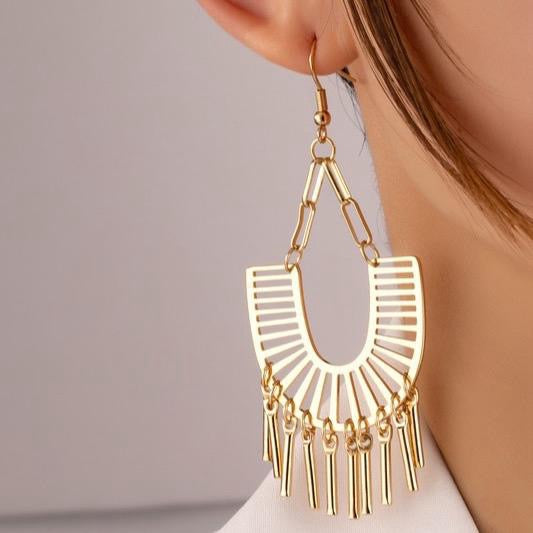 Egypt gold dangle earrings