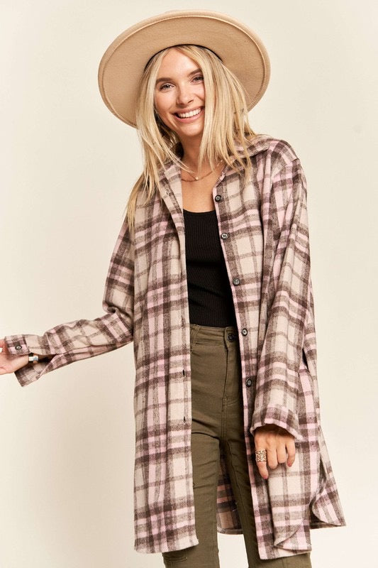 flannel shacket long