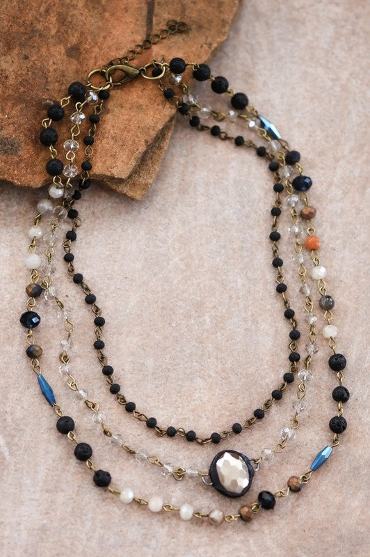 Beaded stone necklace