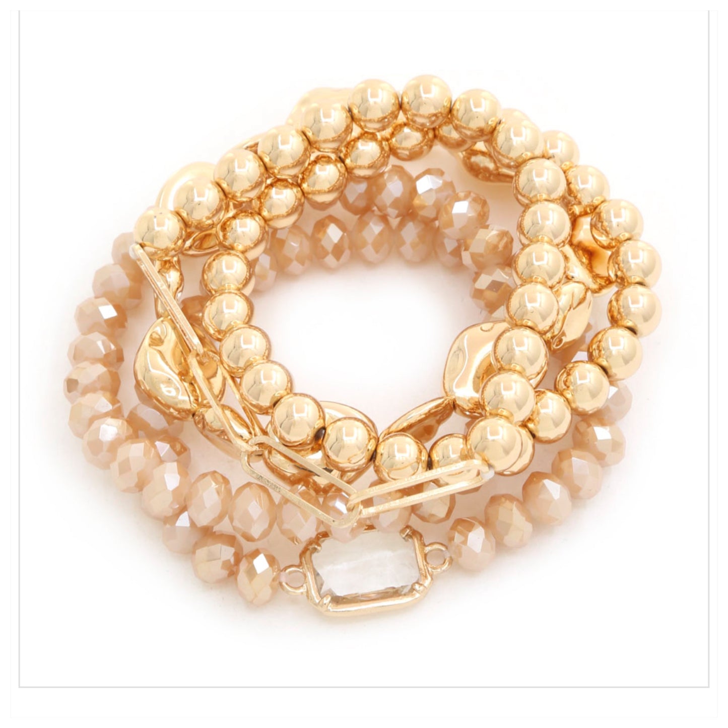 beaded stone bracelet set