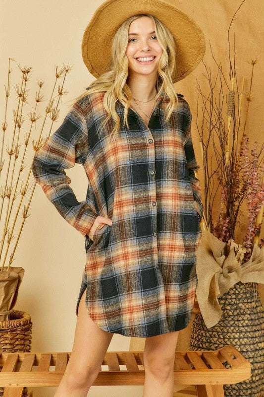 flannel shacket long