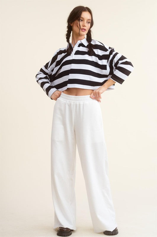 able mimosa cotton wide leg sweatpants