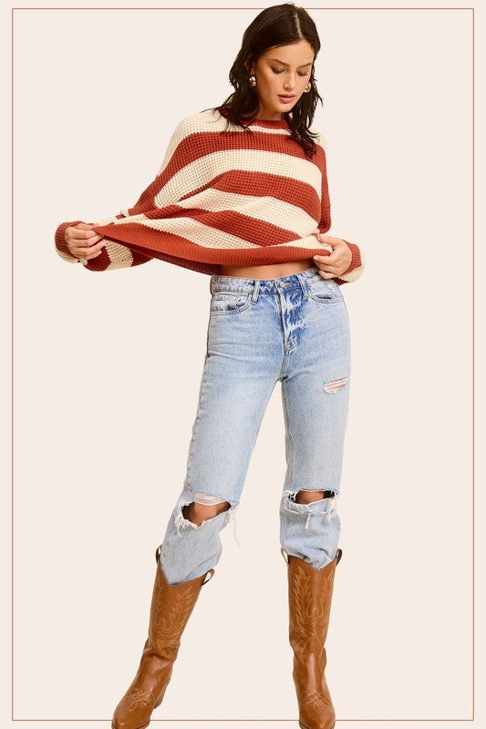 essentials capri striped sweater