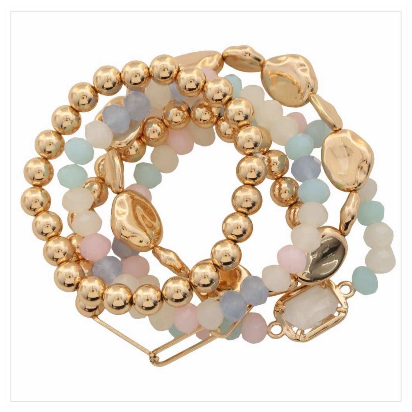 beaded stone bracelet set