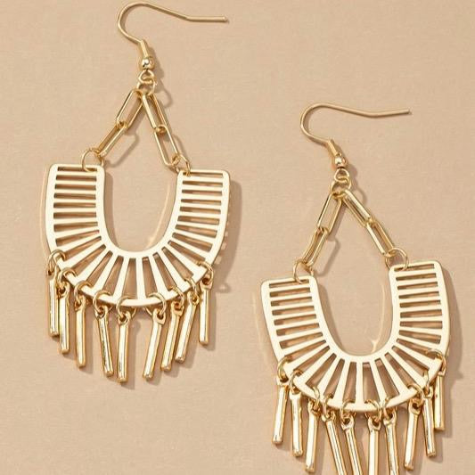 Egypt gold dangle earrings