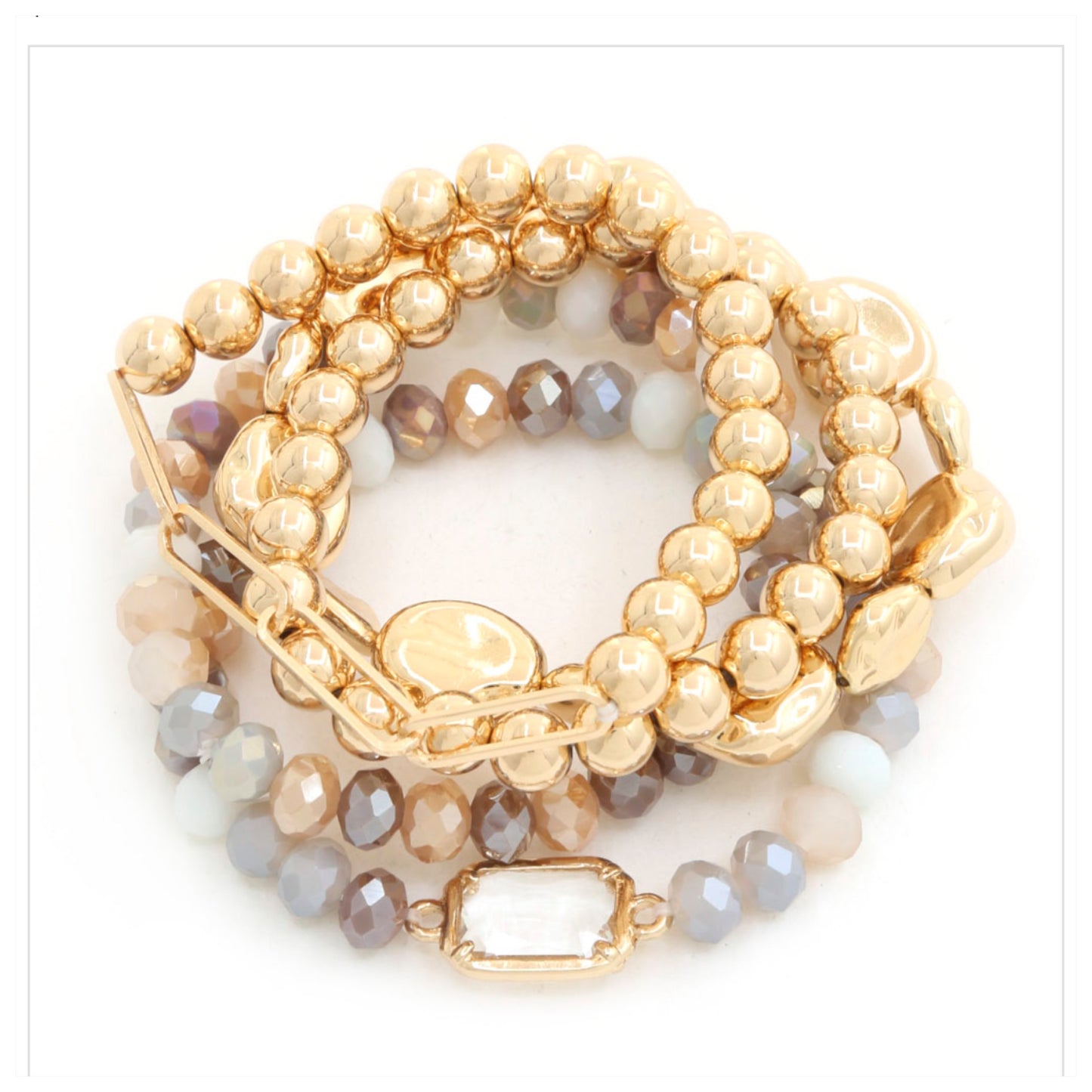 beaded stone bracelet set