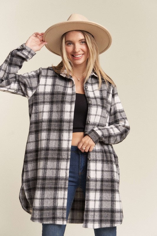 flannel shacket long