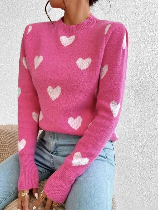 core LA galentines heart sweater