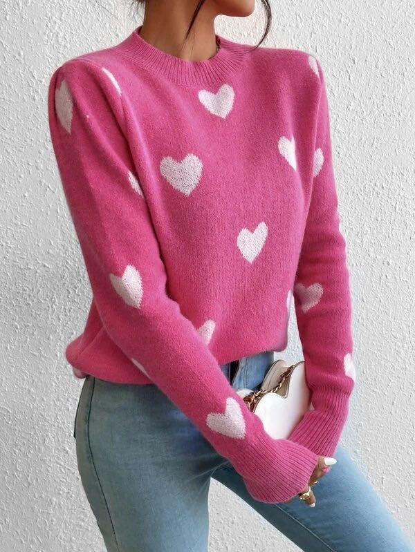 core LA galentines heart sweater