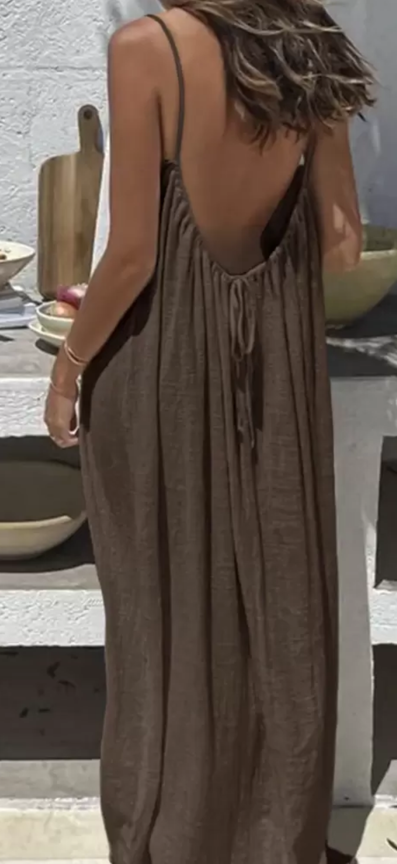 aimee open back maxi