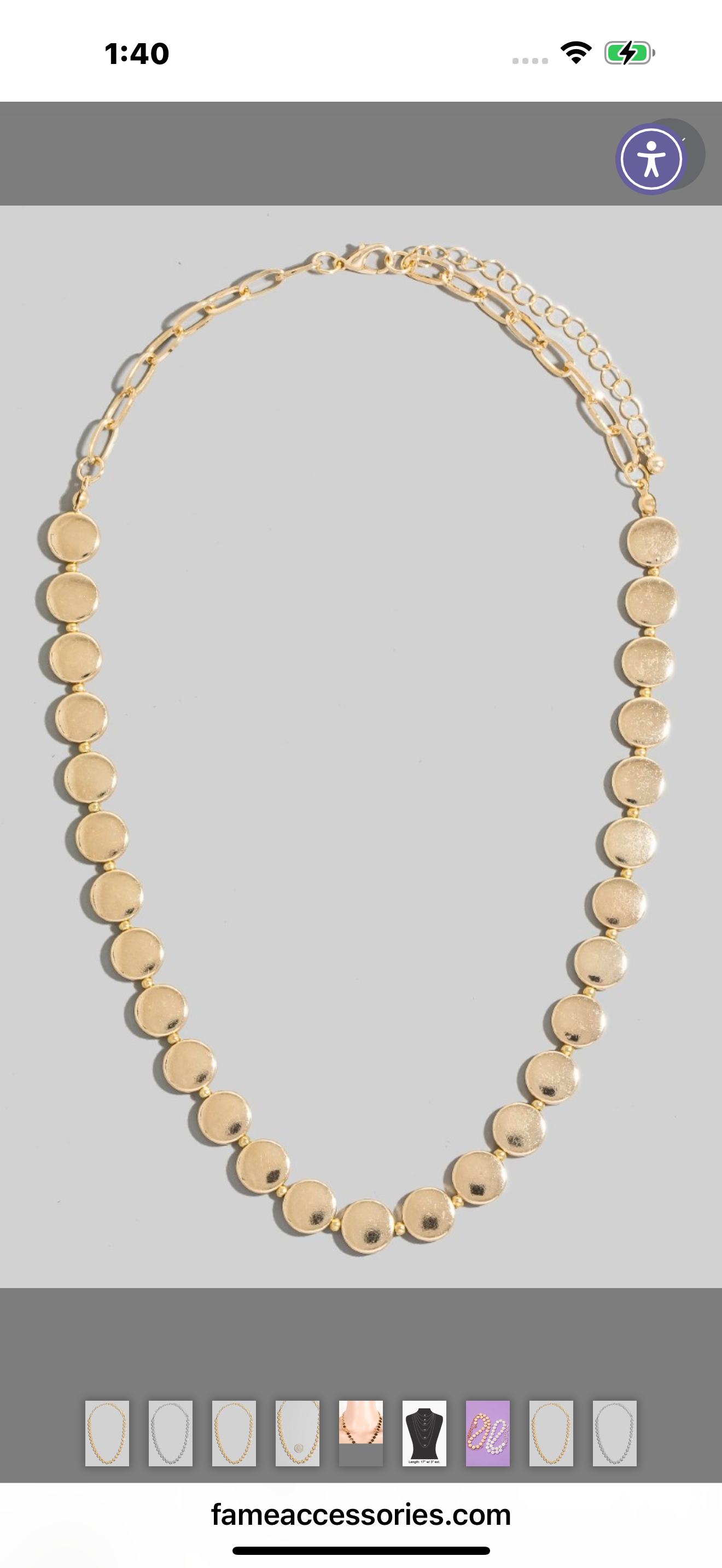 gold disc necklace