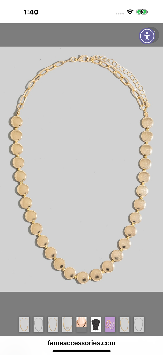 gold disc necklace