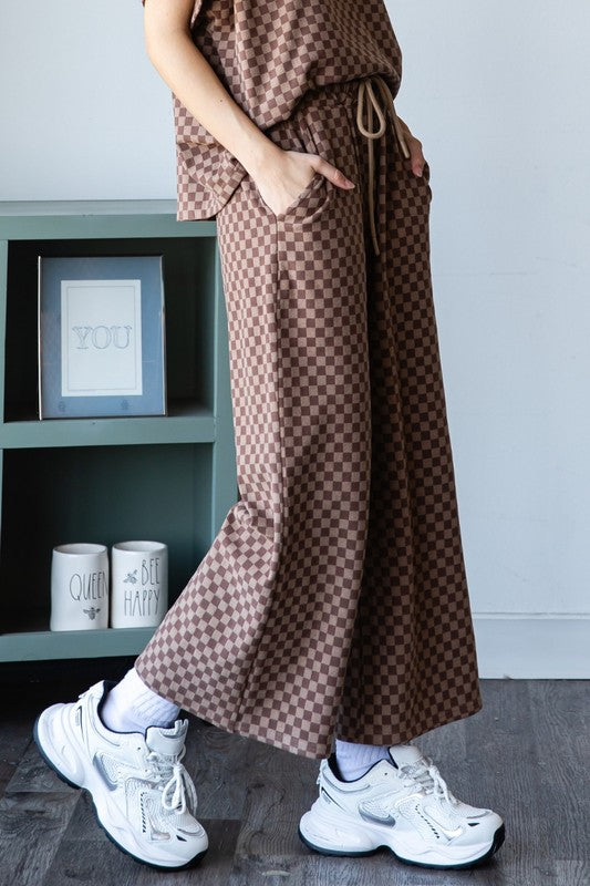 veveret sally checkered crop pant