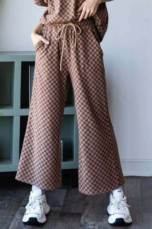 veveret sally checkered crop pant