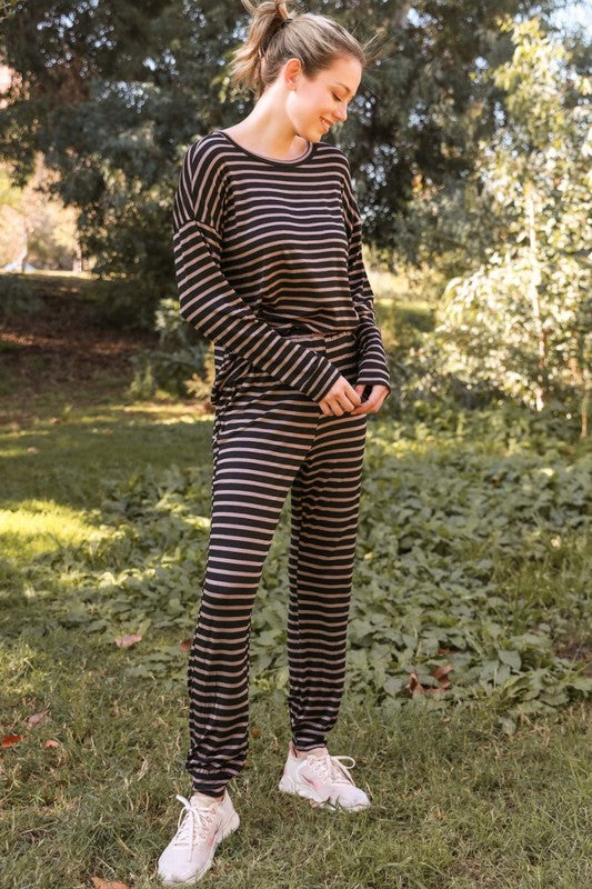 veveret terry striped cozy set